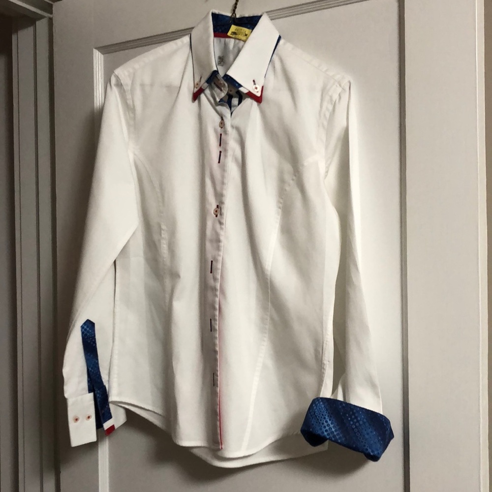 White horse show shirt/blouse. Worn 1 time.